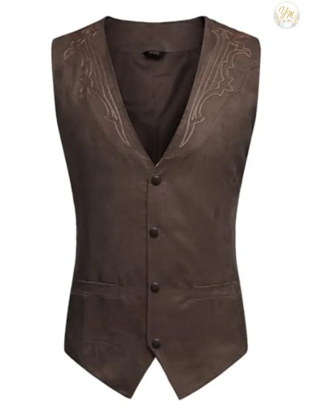 Suede Leather Cowboy Western Waistcoat Slim Fit Suit Vest